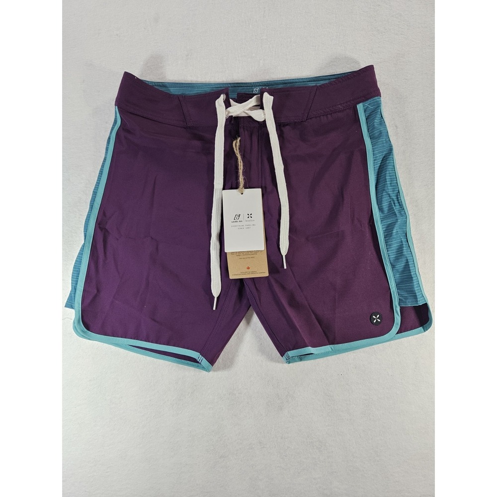 VTG Style Purple & Teal Board Shorts Colorblock Surf Swim Shorts NWT Womens Sz 6